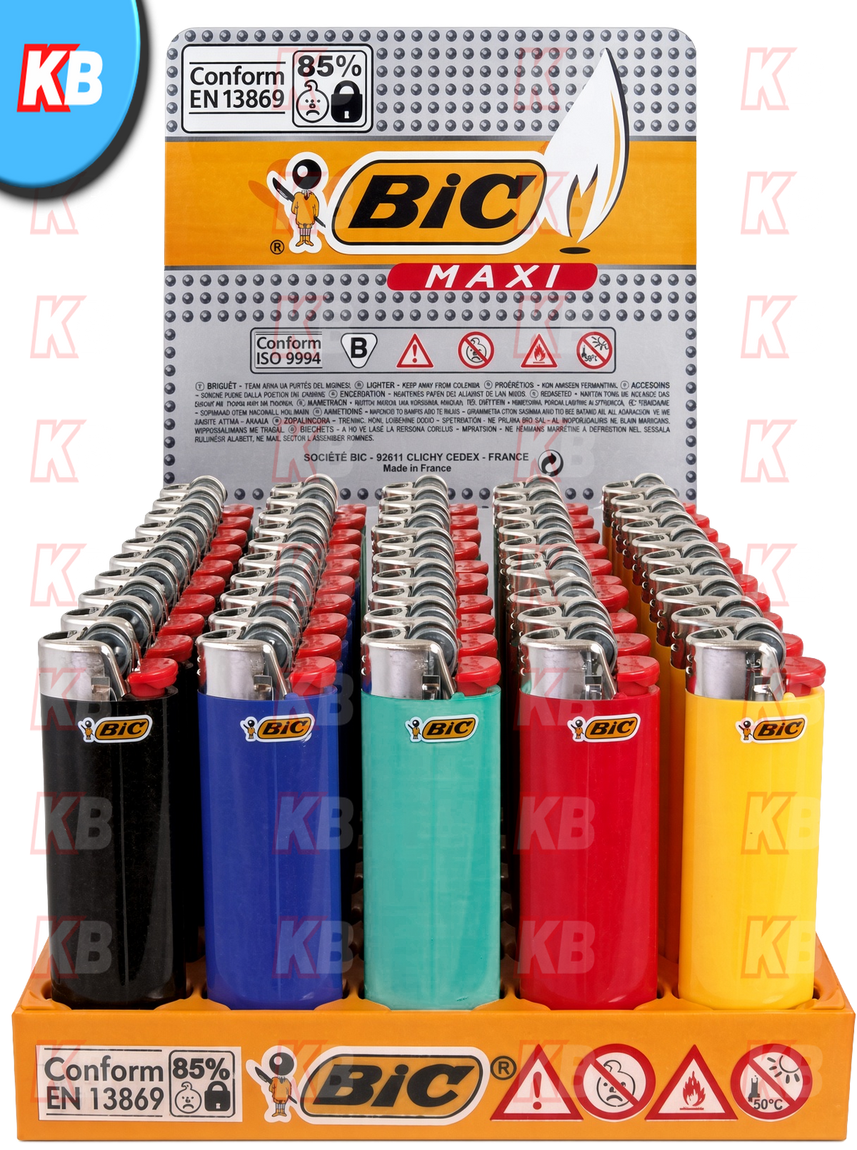 BIC Feuerzeug Mixed Colors Maxi (Box 50 Stk.)