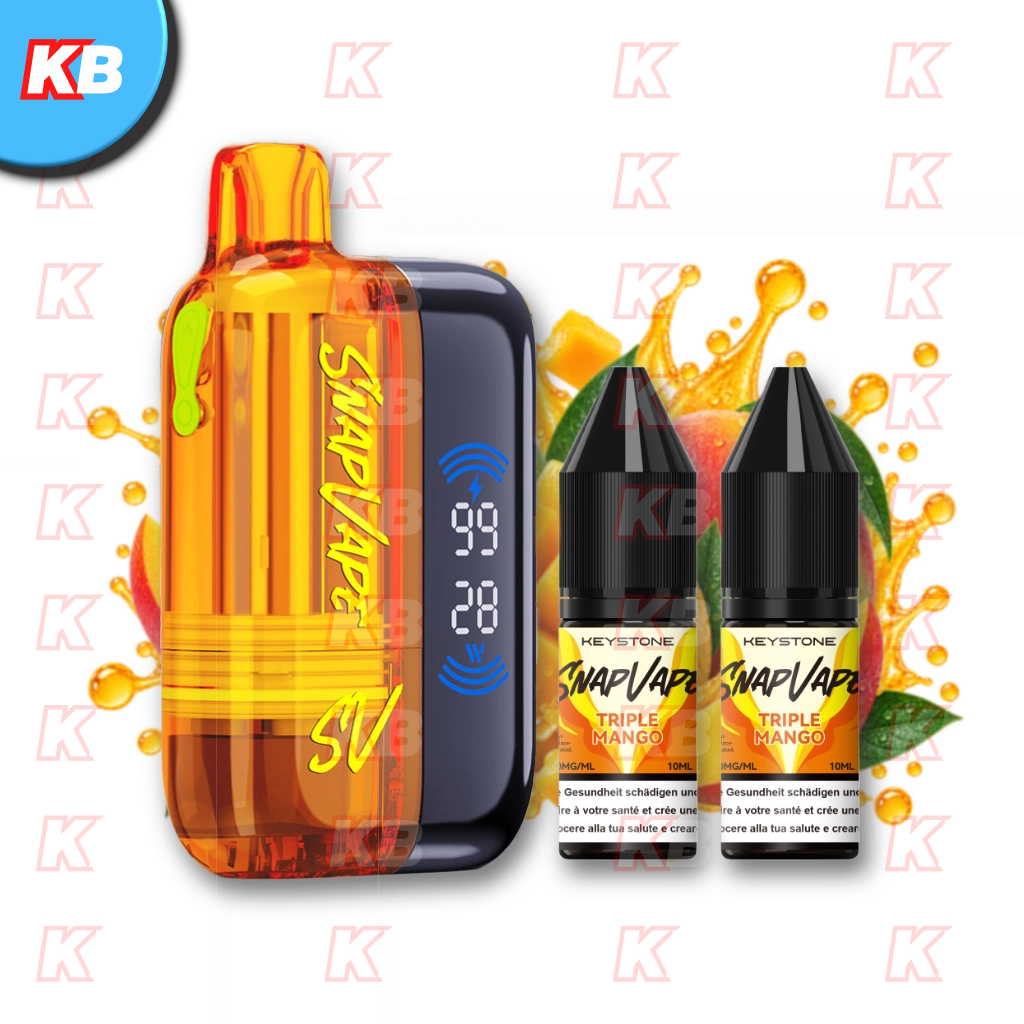 SnapVape Starter Kit | Akkuträger + Leerpod + 2x E-Liquid Triple Mango (20mg/ml)
